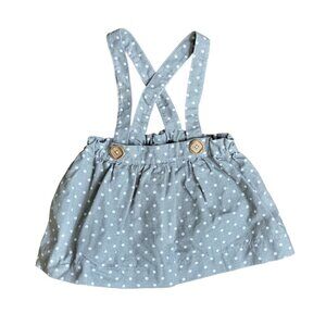 Tate & Adele Gray Polka Dot Wren Suspender Skirt 18-24 months